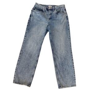 Good American High Waist Straight Leg Jeans 12/31 Light Wash Streetwear Retro